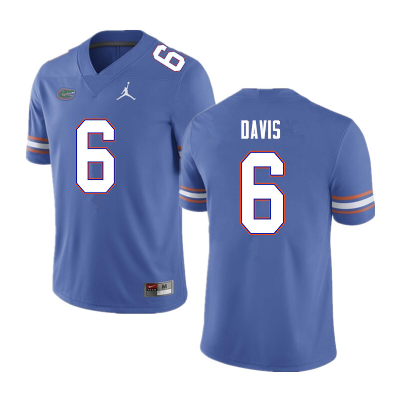 Men #6 Shawn Davis Florida Gators College Football Jerseys Sale-Blue - Click Image to Close